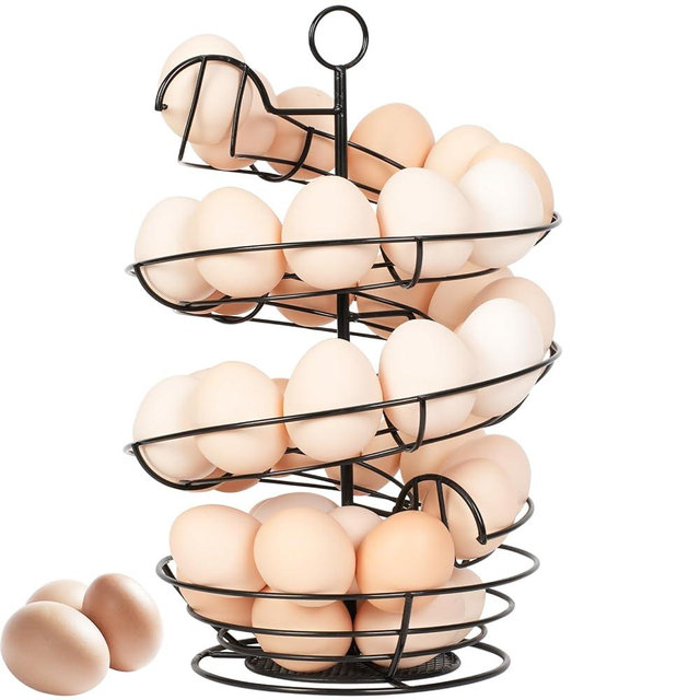 Abiglifty Spiral Metal Egg Holder Countertop, Fresh Egg Holder Countertop,Egg Storage for Countertop, Spiral Egg Storage Display Rack for Kitchen,Farmhouse
