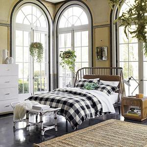 Buffalo Plaid Linen King Duvet Cover