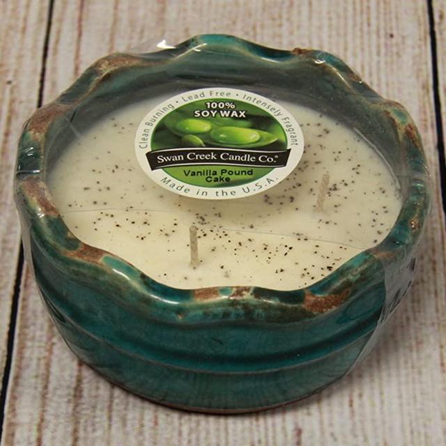 Swan Creek "Vanilla Pound Cake" 16 Ounce, 50+ Hour Soy Candle in Ruffle Pot