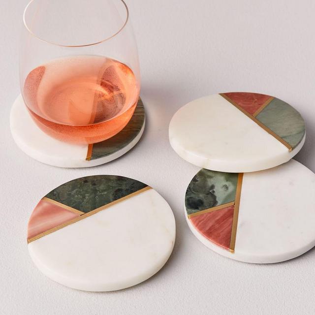 Mixed Marble Coasters, Set of 4