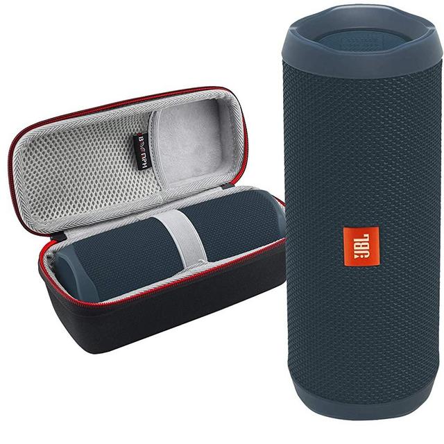 JBL FLIP 5 Portable Wireless Bluetooth Speaker IPX7 Waterproof On-The-Go Bundle with Boomph Hardshell Protective Case - Blue