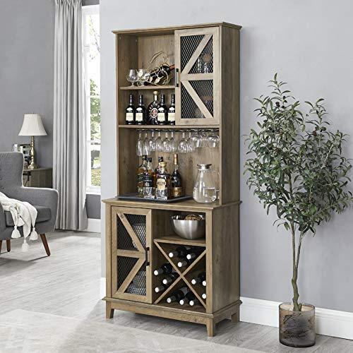 Home Source Bar Cabinet and Coffee Station (Reclaimed Wood Finish)