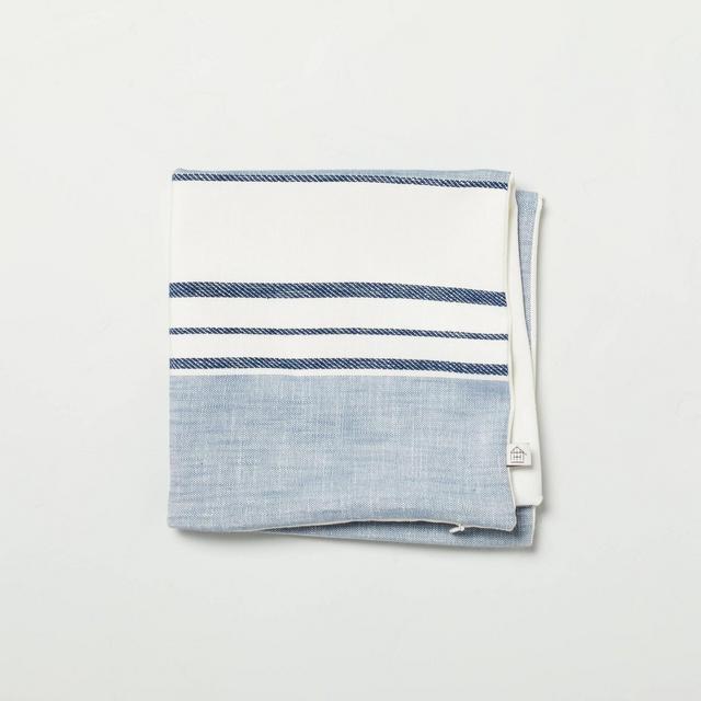 18" x 18" Off-Center Stripes Pillow Cover Blue - Hearth & Hand™ with Magnolia