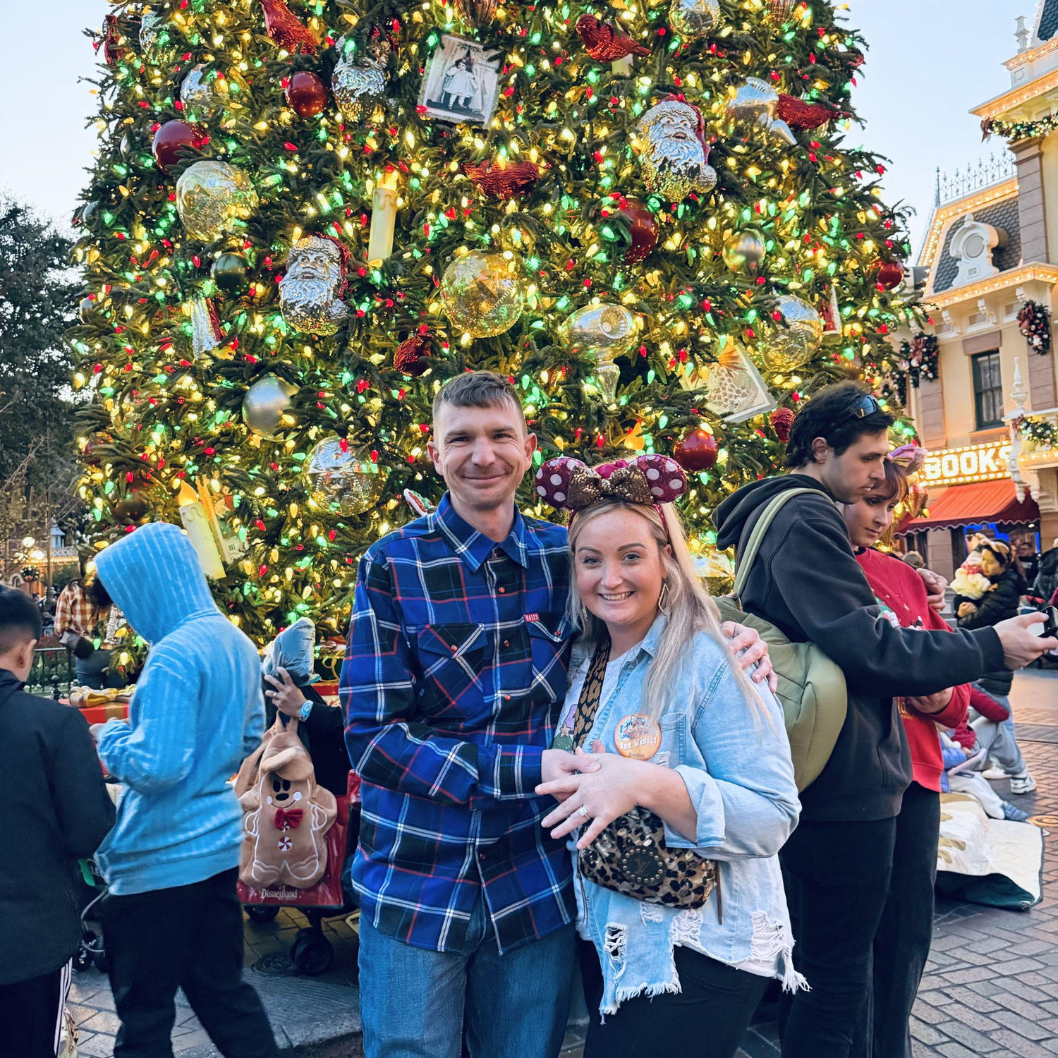 Right after we were engaged! It happened right after they lit the Christmas tree.