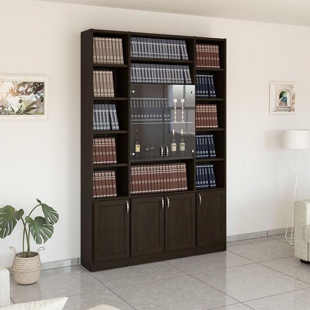 Bookshelves ארון ספרים 160 ס"מ דגם עטרת 31 4 דלתות עם זכוכית