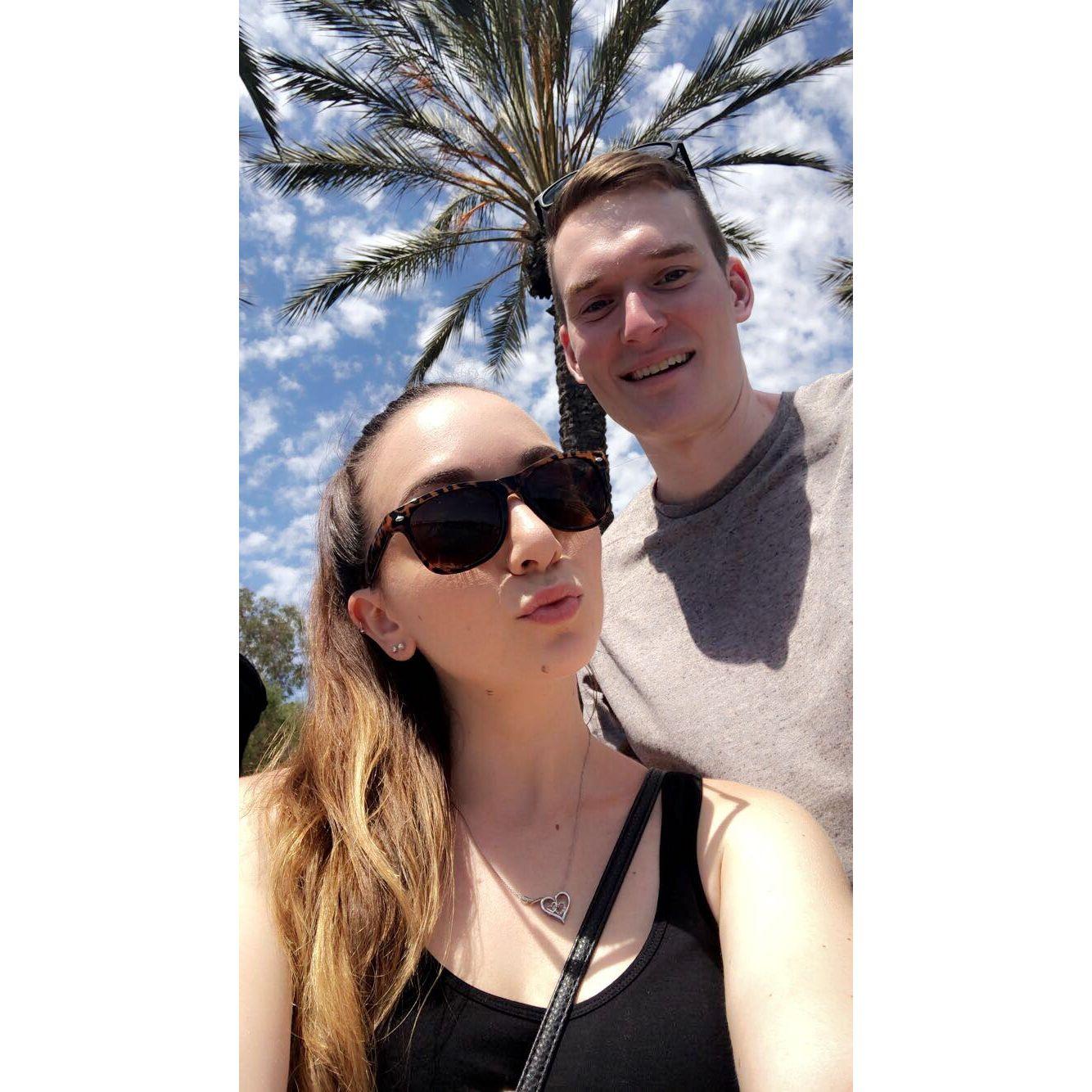 When we went to LA together to visit Dion!