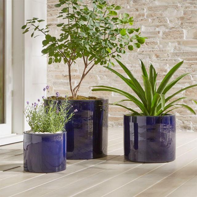 Maya Medium Blue Ceramic Planter