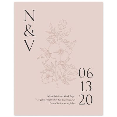 Blush, Pink Wedding Digital Save the Date - Cardinell Bloom