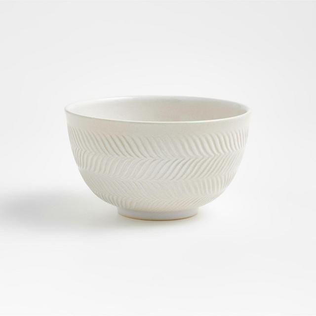 Fern Small White Ceramic Mixing Bowl