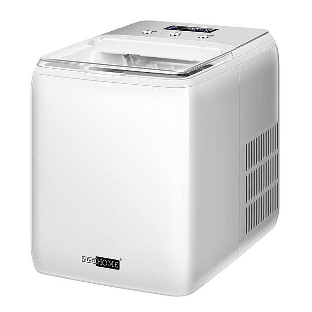 VIVOHOME Electric Portable Compact Countertop Automatic Ice Cube Maker Machine with Self Cleaning Function and Scoop 44lbs/day White