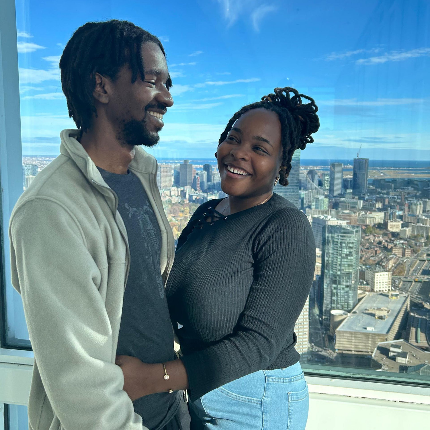 We were enjoying a stunning view of Boston.