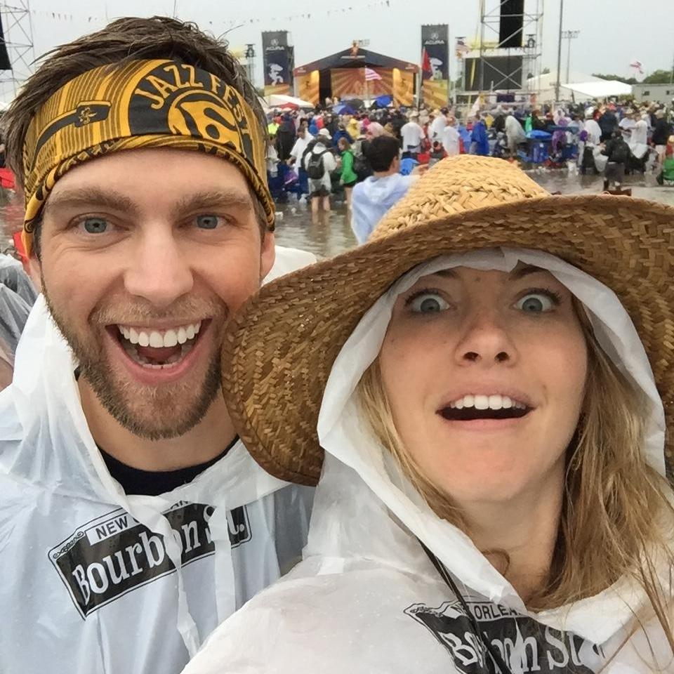 Sometimes it rains at Jazz Fest. Which, of course, means it's MORE FUN!
