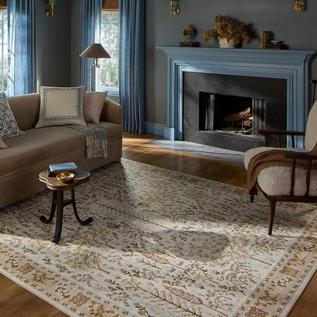 Loloi Rifle Paper Co. Canopy Collection CNP-01 Cream 8'-6" x 11'-6" Area Rug