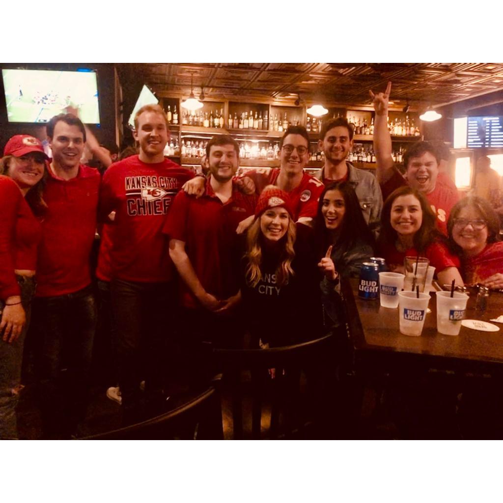 February 2020: Watching the Super Bowl in Kansas City (still before first date)