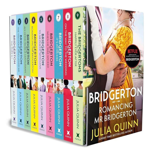Bridgerton Series Complete 9-Book Collection by Julia Quinn (The Duke and I; The Viscount Who Loved Me; An Offer From a Gentleman; Romancing Mister ... Wedding; The Bridgertons: Happily Ever After)