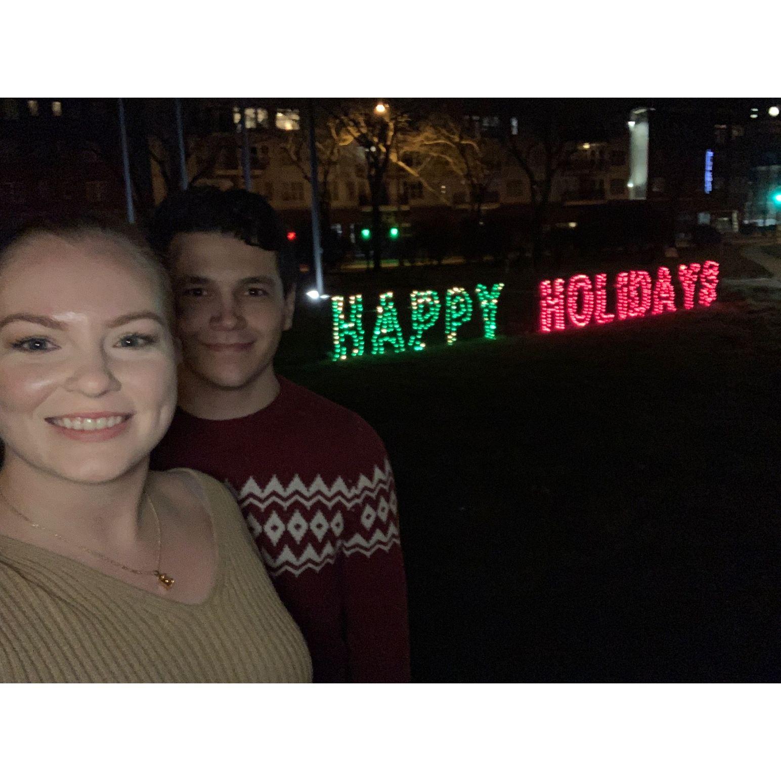 Christmas Eve, revisiting downtown Columbus and where we got engaged (2021)