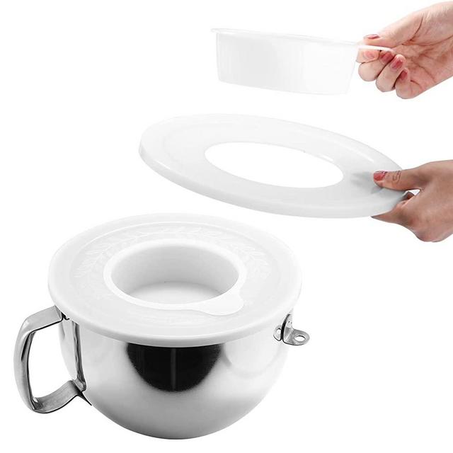 Mixer Bowl Lid Covers for KitchenAid 5.5-6 Quart Bowls - Stand Mixer Bowl Covers to Prevent Ingredients from Spilling, Fits Bowl-Lift Models KV25G and KP26M1X (2 Pack)