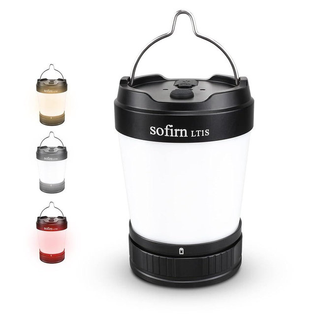 Sofirn LT1S LED Camping Lantern, Rechargeable Lantern with Dimmable 2700K - 6500K Light, red Light, 500 Hours Battery Life for Power Outages, Hiking, Camping, Emergency