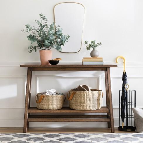 Seagrass Basket with Leather Handle - Medium - Hearth & Hand™ with Magnolia