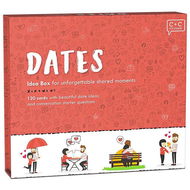 C+C Date Night Idea Box for Couples | Romantic Valentines Gift for Him, Bridal Shower Gift for Her, Unique Wedding Gift | Couple Game with 120 Cards