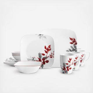 Corelle Kyoto Leaves 16-Piece Dinnerware Set, Service for 4