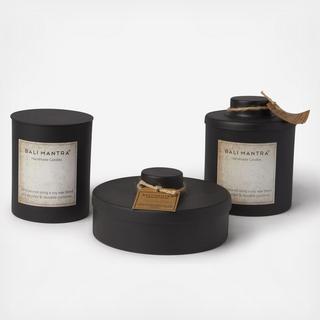 Filled Candle Cylinder with Lid Wood Fire Scent