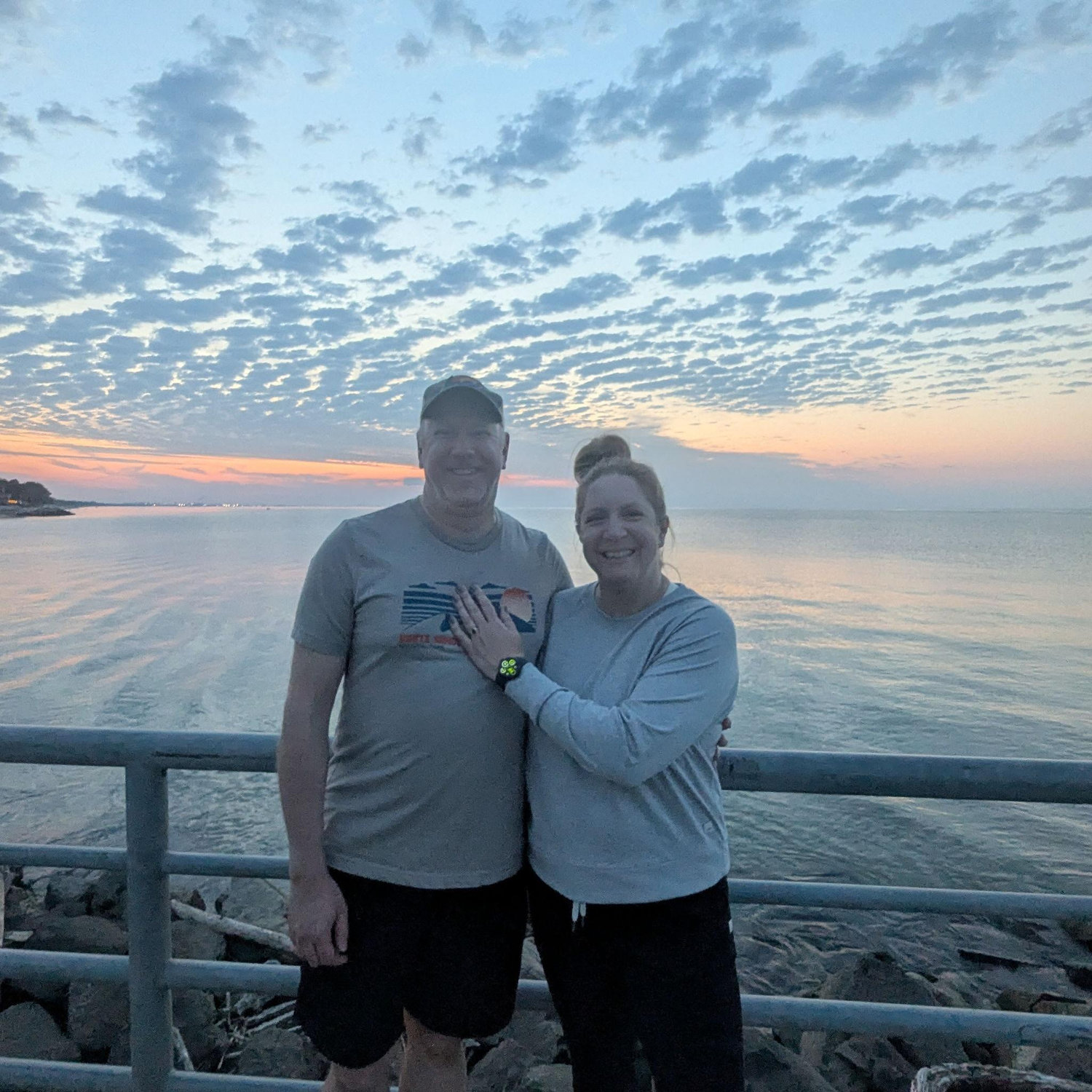 Found a random person to take our photo by the lake.
