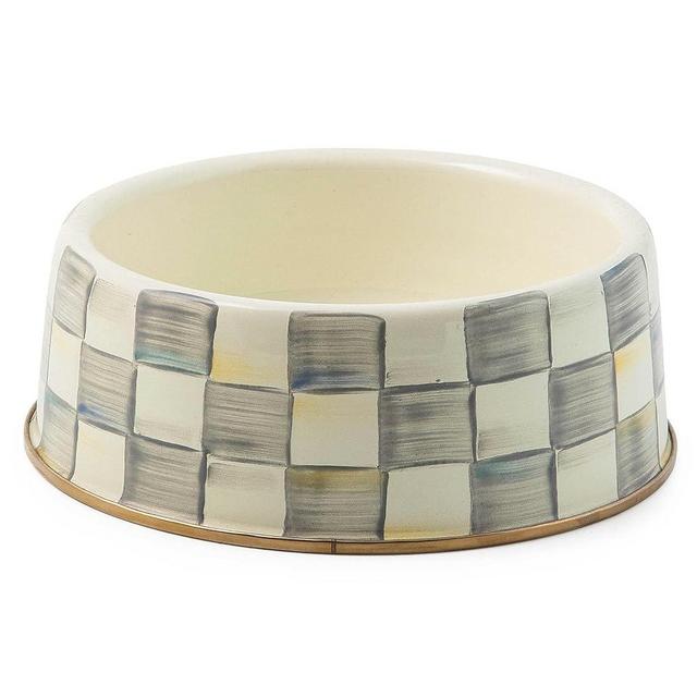 MACKENZIE-CHILDS Sterling Check Pet Bowl, Cute Cat and Dog Bowl, Large