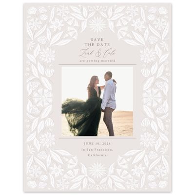 Light Greige, Beige Wedding Digital Save the Date - Juliet Photo