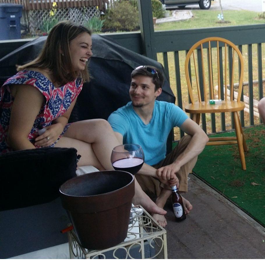 Brittany's mom took this photo of us before we even started dating. She seemed to have called it from the beginning. That look says a million words.