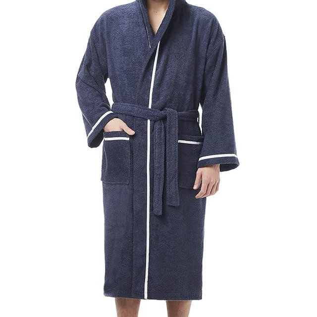 Arus Men's Hooded Classic Bathrobe Turkish Cotton Robe with Full Length Options