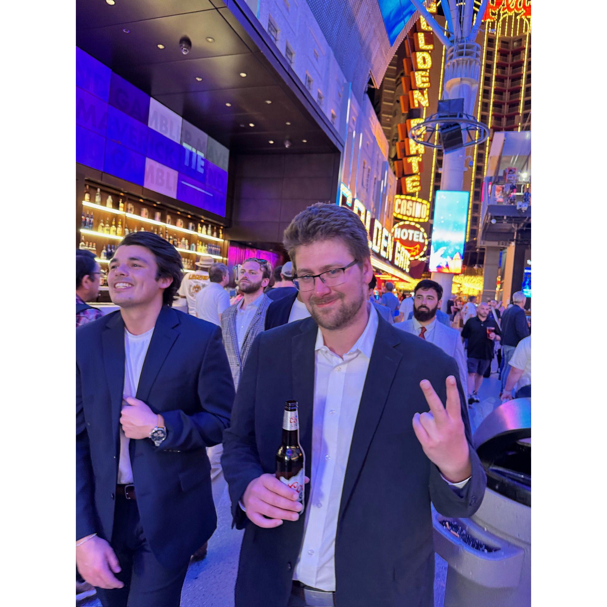 Stew and his friends had a great time walking down Fremont Street and seeing a concert at The Sphere during his bachelor party in Las Vegas this May.