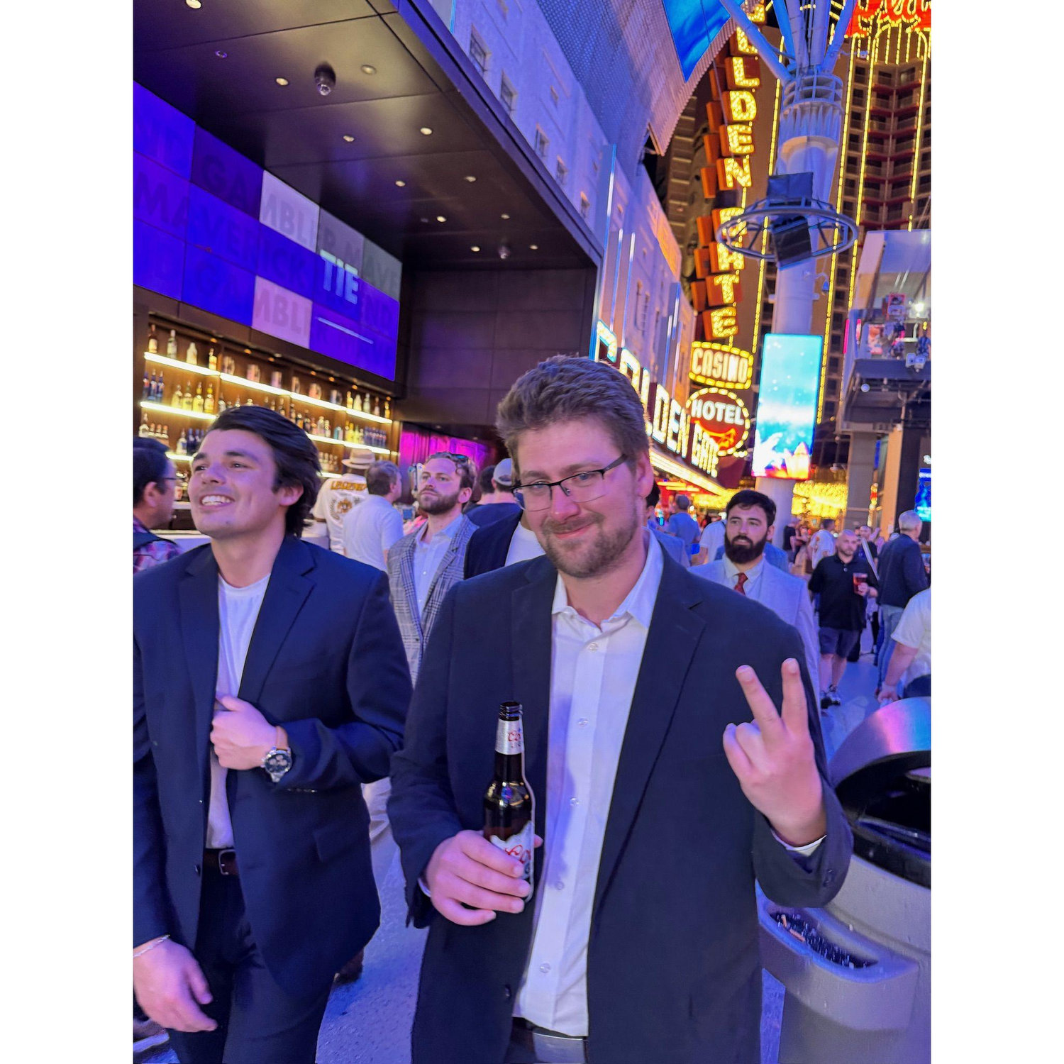 Stew and his friends had a great time walking down Fremont Street and seeing a concert at The Sphere during his bachelor party in Las Vegas this May.