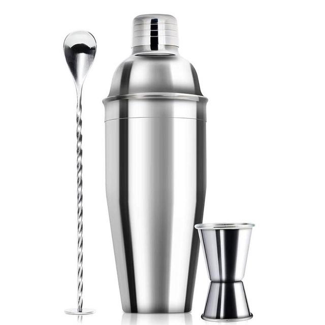 24oz Cocktail Shaker Bar Set - Professional Margarita Mixer Drink Shaker and Measuring Jigger & Mixing Spoon Set - Professional Stainless Steel Bar Tools Built-in Bartender Strainer for Martini Kit