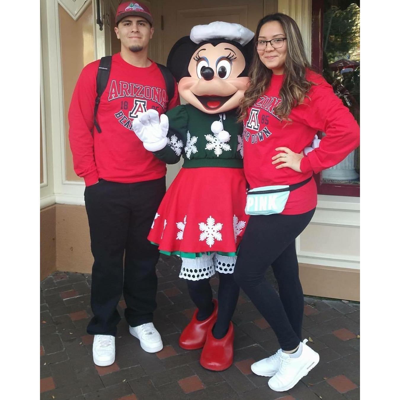 Our very first vacation together to Disneyland. We saved up for months and spent a week there.