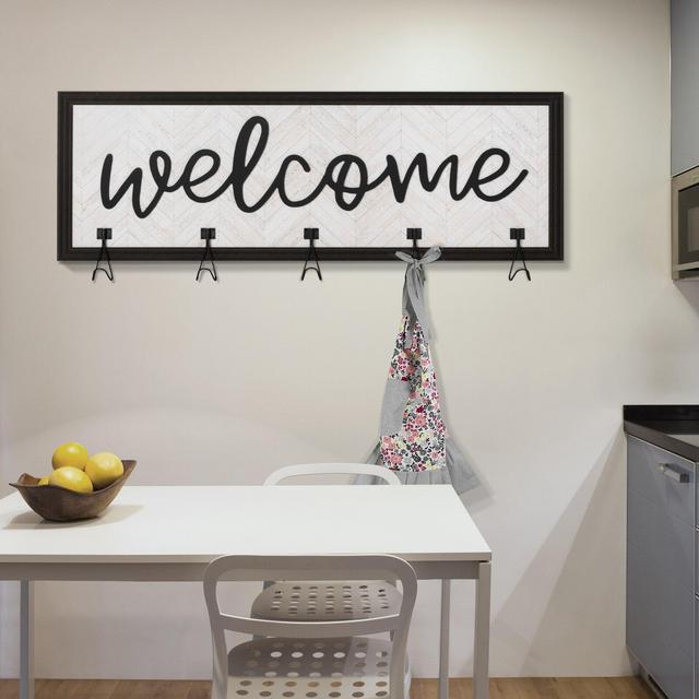 Wood 5 - Hook Wall Mounted Coat Rack