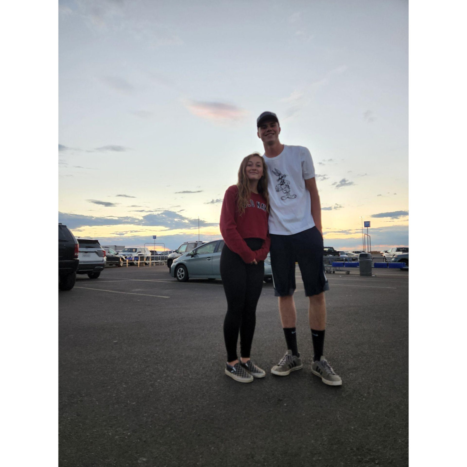 One of the first times we hung out once we got to college (we went to Walmart...)