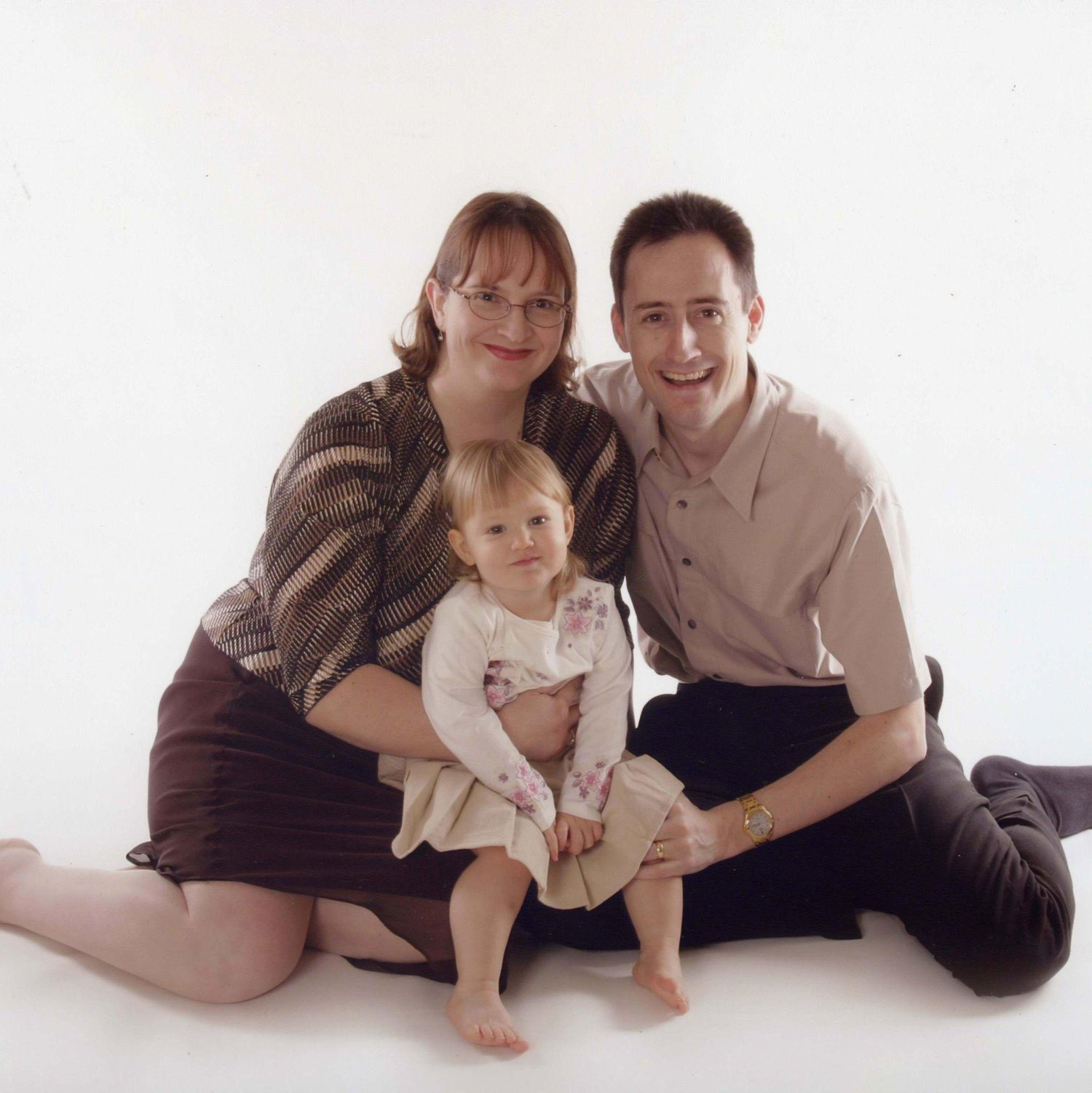 The bride & her parents before moving to the US