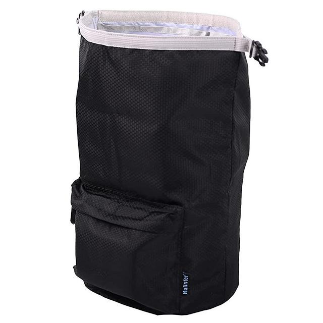 Dog Food Travel Container, Dog Food Travel Bag, Kibble Carrier 42 Cups 10L with Storage Front Pocket and Shoulder Strap for Travel, Hiking and Camping (Black)
