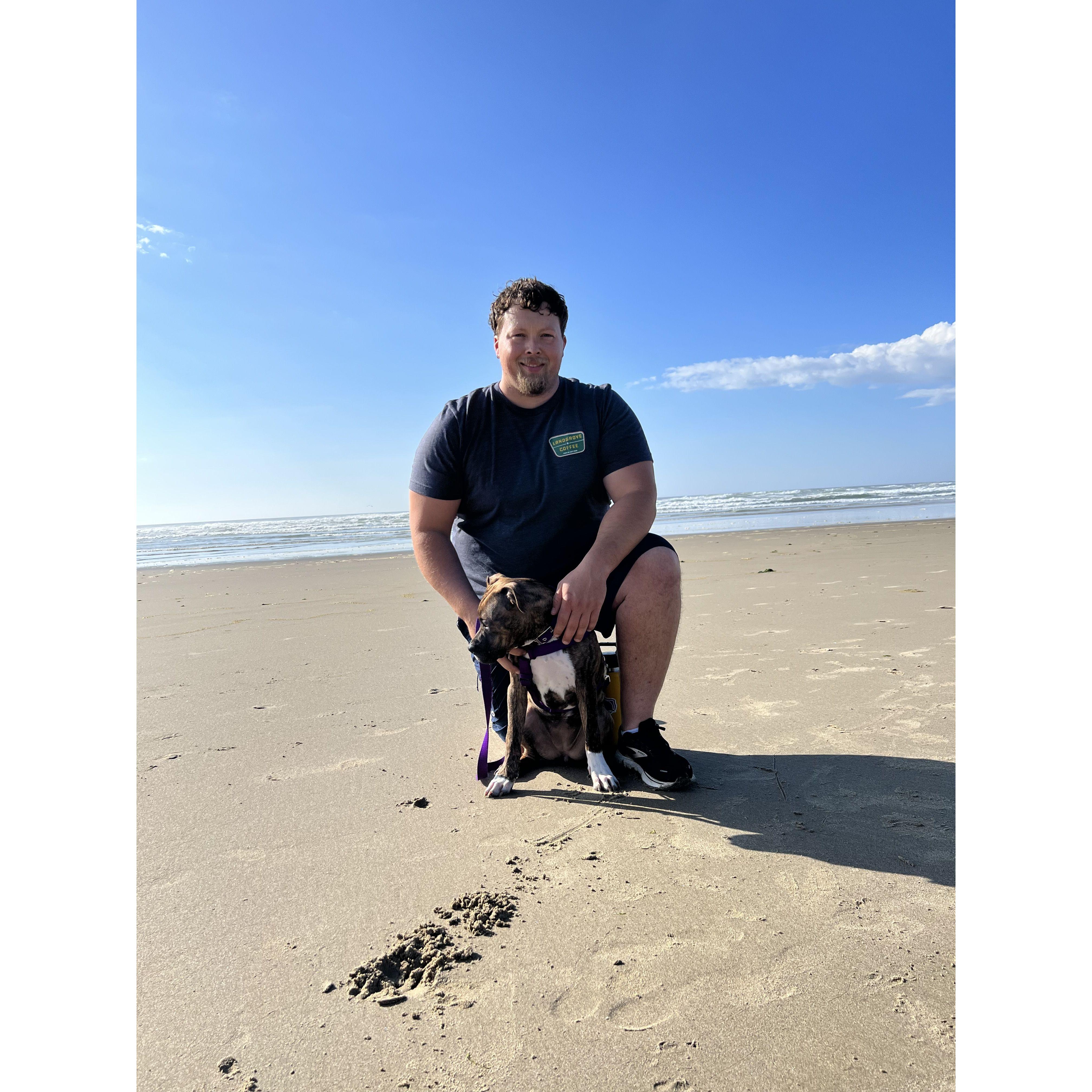 Maggie's first off leash beach run. We (...Lois...) were anxious parents that day....