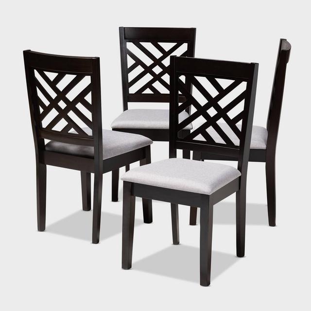 4pc Caron Finished Wood Dining Chairs Gray - Baxton Studio