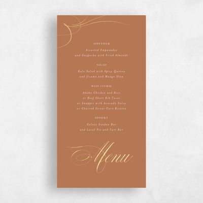 Tuscany, Brown Wedding Menu - Clifton Foil