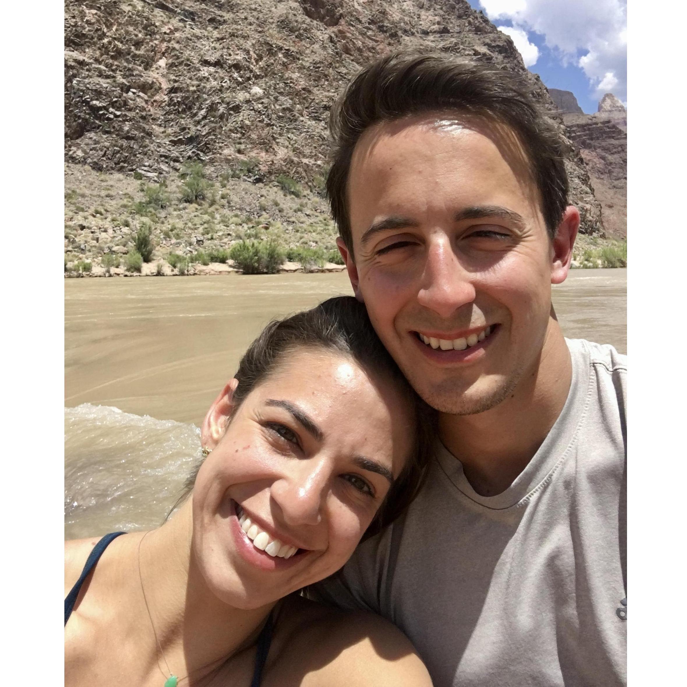 At the very bottom of the Grand Canyon with the Colorado River behind us. We hiked over 16 miles this day and didn't plan on getting all the way to the bottom and back up in a day. We just kept going!