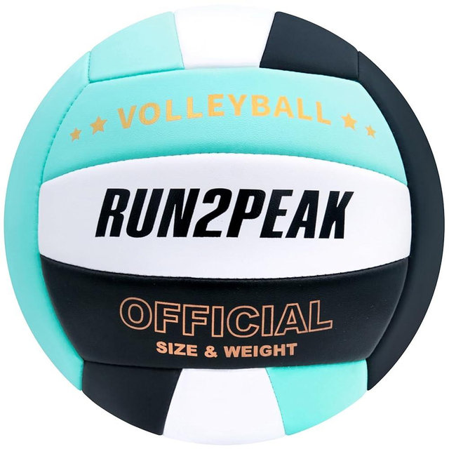 RUN2PEAK Soft Volleyball Ball Official Size 5 Volleyballs for Indoor Outdoor Beach Pool Game Play for Youth Teen Team Beginners Professional PU Leather Training Practice Volley Balls