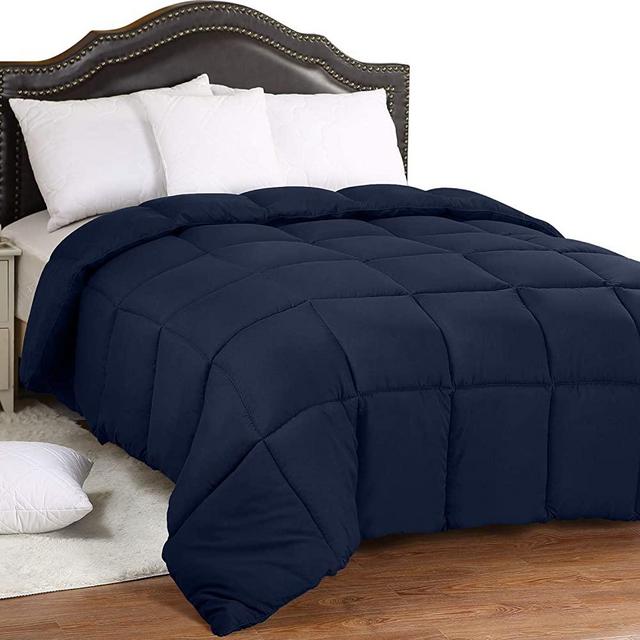 Utopia Bedding All Season 250 GSM Comforter - Soft Down Alternative Comforter - Plush Siliconized Fiberfill Duvet Insert - Box Stitched (King/Cal King, Navy)