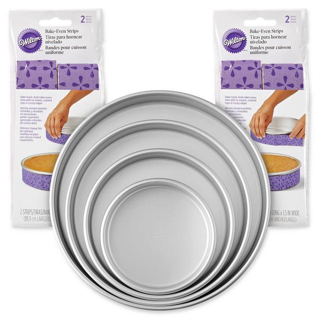 Wilton® 8-Piece Baking Pan and Bake-Even Strips Set