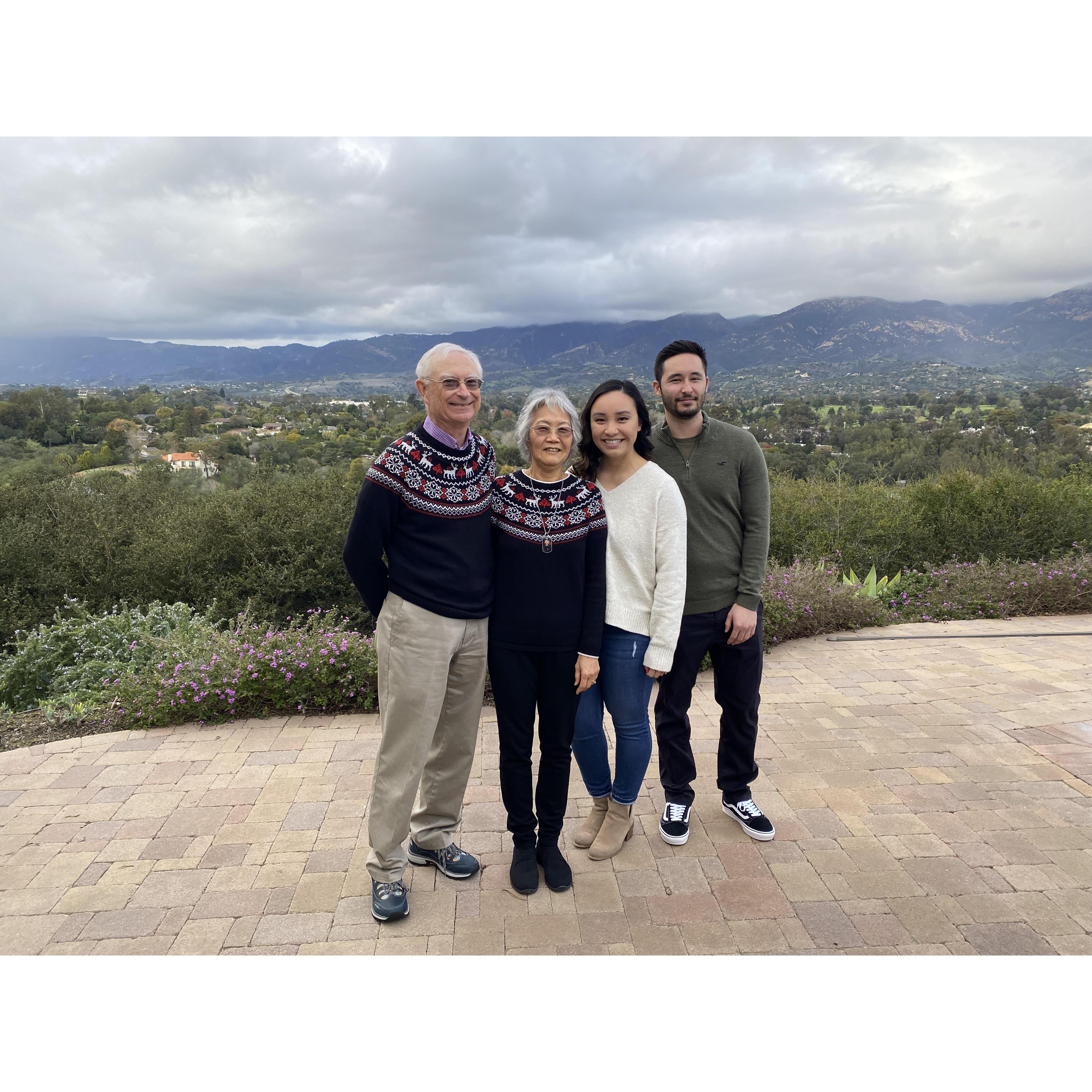 Christmas in Santa Barbara with Michael's parents.