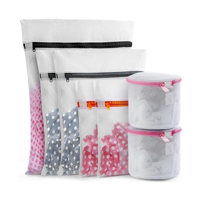Zulay Kitchen 7 Pack Reusable Mesh Laundry Bags for Delicates (2 Small, 2 Medium, 1 Large, 2 Bra Bags)