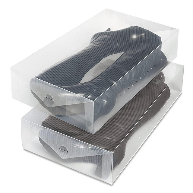 Whitmor Clear Vue Boot Box - Heavy Duty Stackable Boot Storage - (Set of 2)