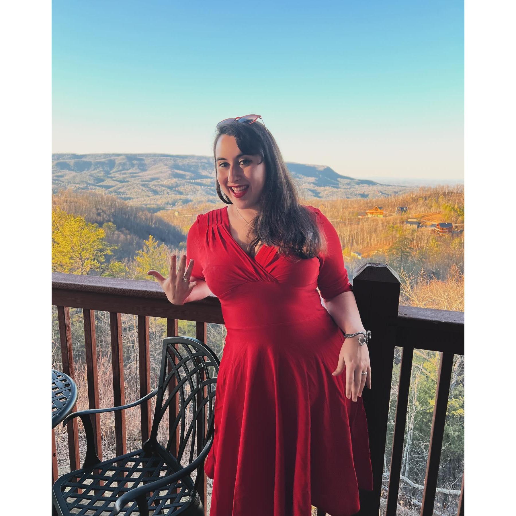 On the crisp Valentines Day morning of 2024, in the beautiful smokey mountains of TN, David FINALLY let me have my beautiful new engagement ring.